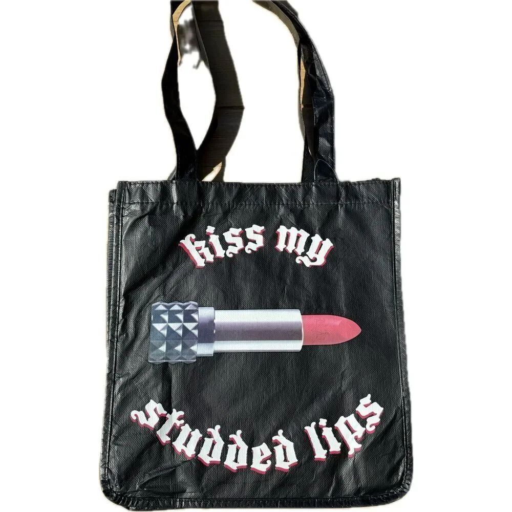 Kat VonโD TOTE BAG 13 inch 'KISS MY STUDDED LIPS' Studded Kiss*RARE* NWOT